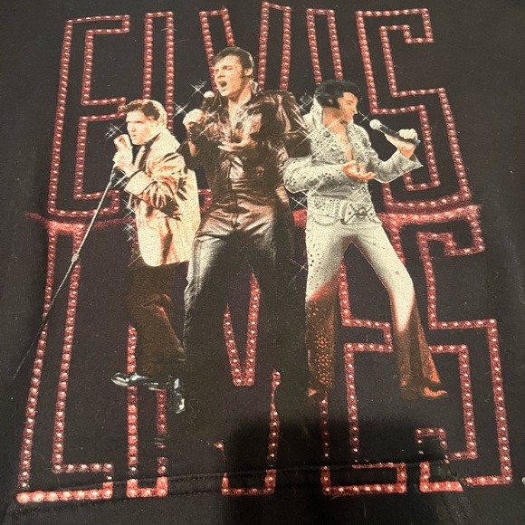 Gildan Black ELVIS Hoodie- unisex Lg - Picture 3 of 5